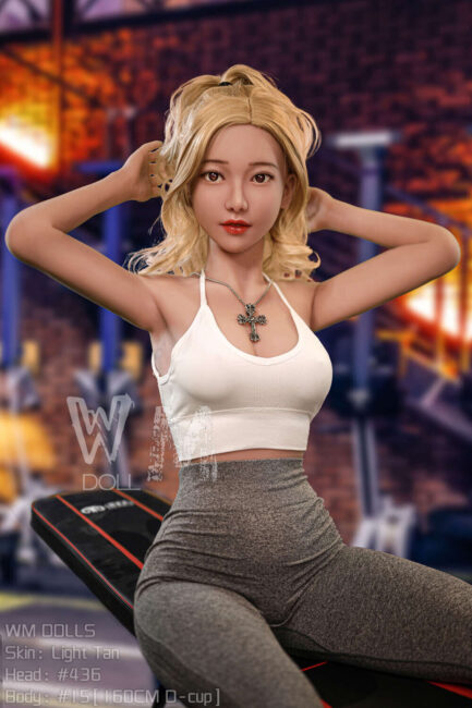 Blonde Hair Sex Doll Blonde Hair Blonde Tanned TPE from WM Dolls -Afra 160