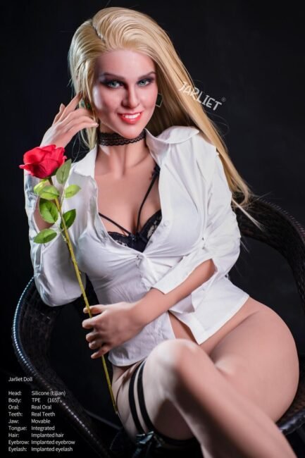 MILF Sex Doll Blonde Hair Blonde Tanned Silicone Head & TPE Body from Jarliet Dolls -Lilian 165