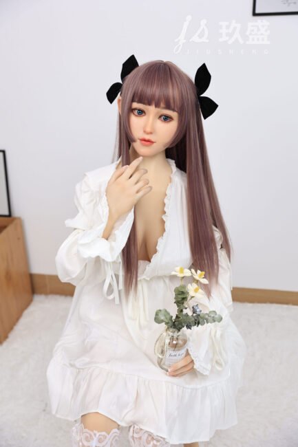 Asian Japanese Sex Doll Medium Breast Silicone Head & TPE Body from Jiusheng Dolls -Shirley 150 - Image 4