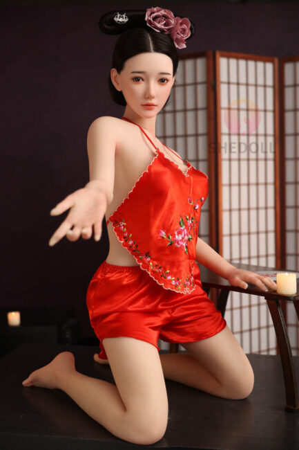 Asian Sex Doll Medium Breast Silicone Head & TPE Body Silicone from SHEDOLL -Ah 158