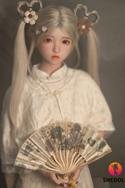 Asian Sex Doll Skinny Silicone Head & TPE Body Silicone from SHEDOLL -Luo 148