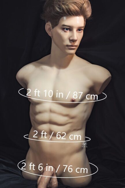 82cm/2ft8 Male Torso Silicone Head Sex Doll – Ronin - Image 2