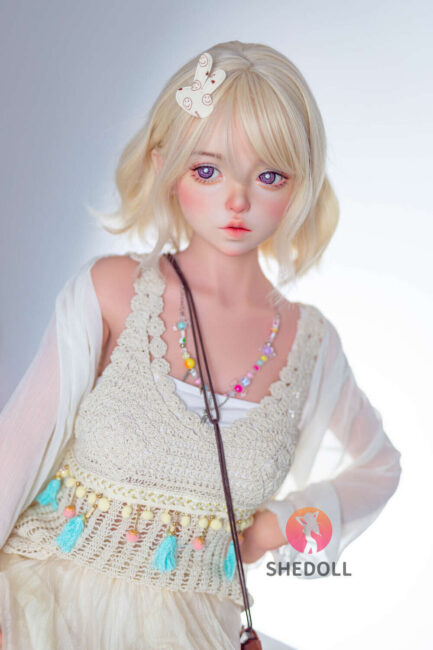 Asian Cosplay Sex Doll Skinny Silicone Head & TPE Body Silicone from SHEDOLL -Duoduo 148