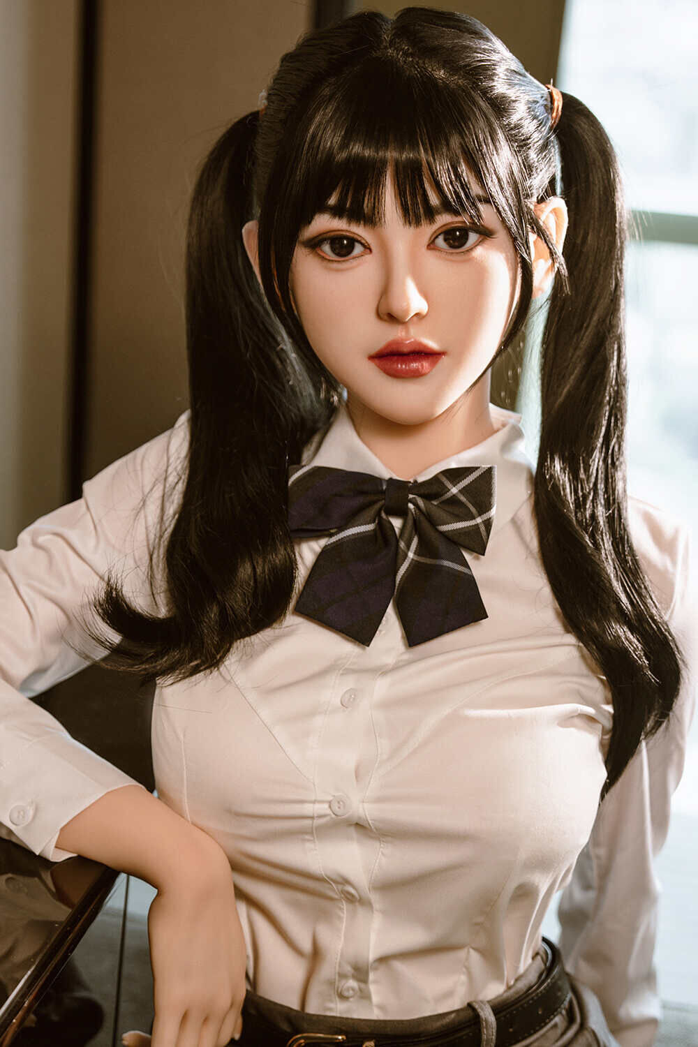 Asian Sex Doll Skinny Silicone Head & TPE Body from SY Dolls -Kitty 160