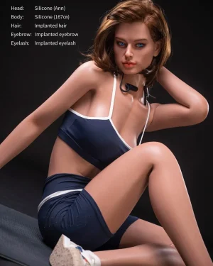 Small Breast Sex Doll Brown Hair Tanned Silicone from Jarliet Dolls -Ann 167