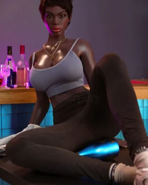 Black Sex Doll Big Boobs Silicone Head & TPE Body Silicone from Starpery Dolls -Keisha 174