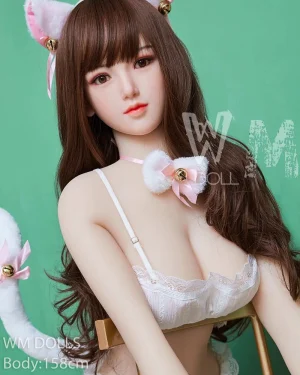 Asian Cosplay Japanese Sex Doll Medium Breast Silicone Head & TPE Body from WM Sex Dolls -Imelda 158