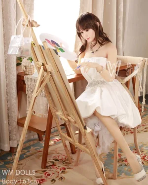 Asian Japanese Sex Doll Curvy Silicone Head & TPE Body from WM Sex Dolls -Myrtille 163