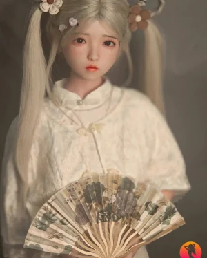 Asian Sex Doll Skinny Silicone Head & TPE Body Silicone from SHEDOLL -Luo 148