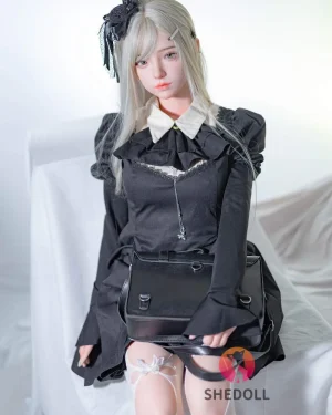 Asian Sex Doll Skinny Silicone Head & TPE Body Silicone from SHEDOLL -Gu 158