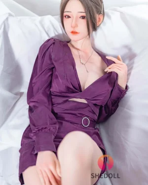 Asian Sex Doll Medium Breast Silicone Head & TPE Body Silicone from SHEDOLL -Huayin 158