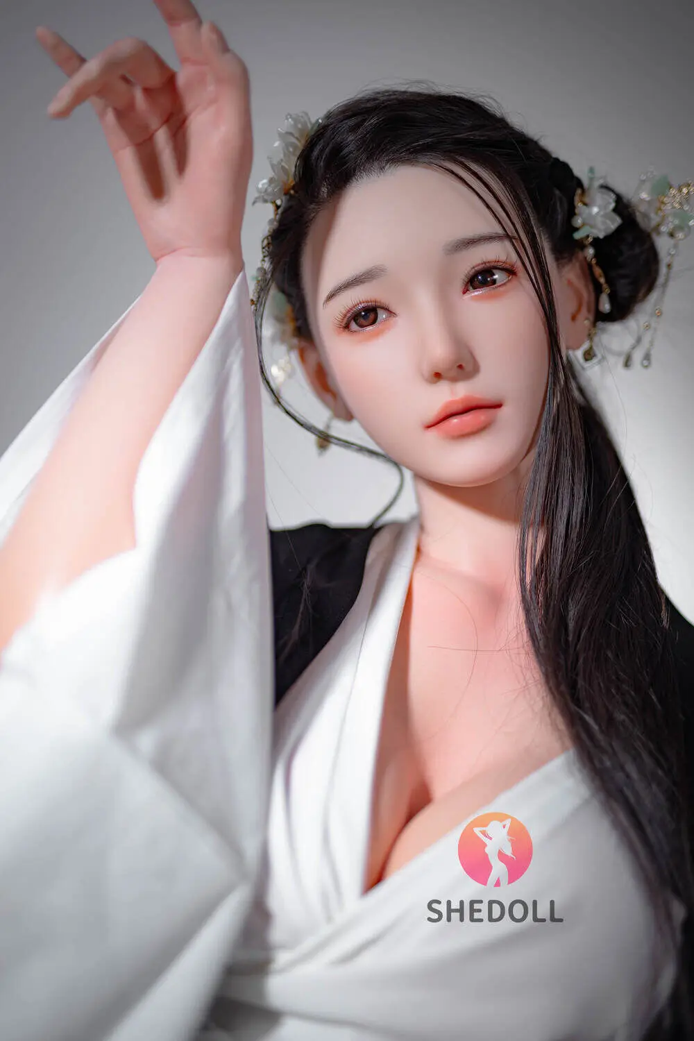 Asian Sex Doll Skinny Silicone Head & TPE Body Silicone from SHEDOLL -Achu 165 - Image 2