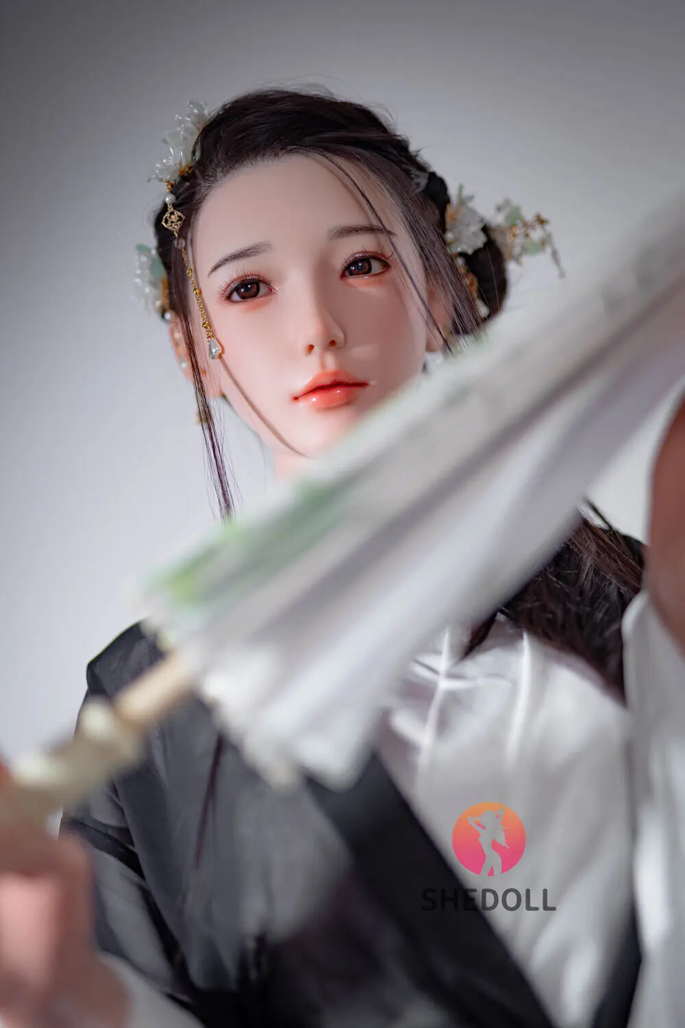 Asian Sex Doll Skinny Silicone Head & TPE Body Silicone from SHEDOLL -Achu 165 - Image 3