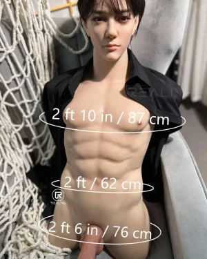 82cm/2ft8 Male Torso Silicone Head Sex Doll – Kirin