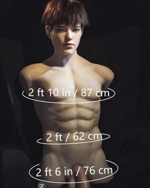 82cm/2ft8 Male Torso Silicone Head Sex Doll – Leonardo
