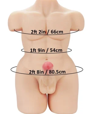 54cm/1ft9 33.07LB Male Torso Sex Doll Threesome – Channing (US, CA & EU-Only)