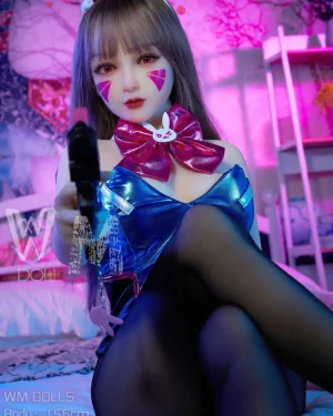 Anime Cosplay Sex Doll SkinnyBrown Hair TPE from WM Dolls -Shelley 156